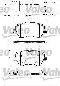 VALEO 598847 Комплект гальмівних колодок, дискове гальмо