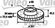 VALEO 186823 гальмівний диск