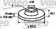 VALEO 186147 гальмівний диск