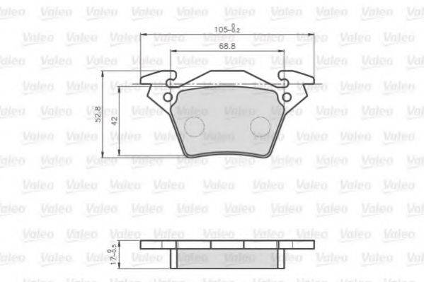 VALEO 872020 Комплект гальмівних колодок, дискове гальмо