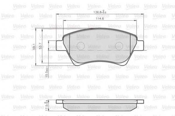 VALEO 872930 Комплект гальмівних колодок, дискове гальмо