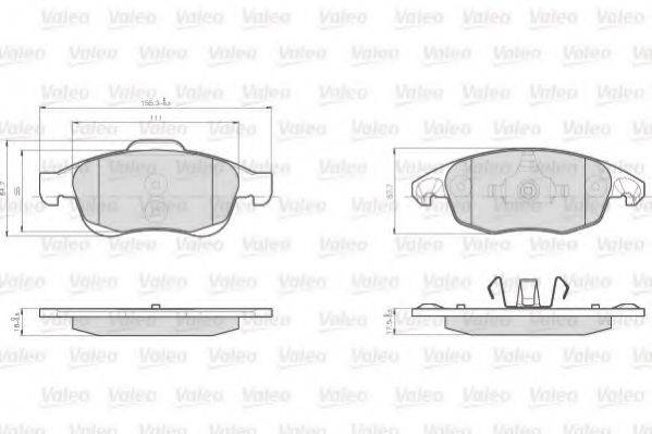 VALEO 872538 Комплект гальмівних колодок, дискове гальмо