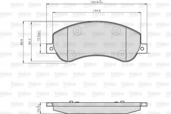 VALEO 872816 Комплект гальмівних колодок, дискове гальмо