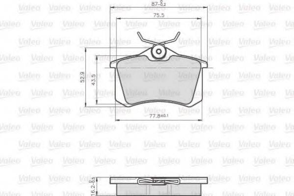 VALEO 872960 Комплект гальмівних колодок, дискове гальмо