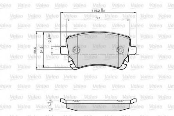 VALEO 872326 Комплект гальмівних колодок, дискове гальмо