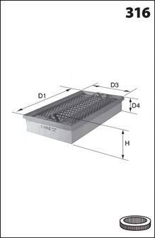 MECAFILTER ELP3596 Повітряний фільтр