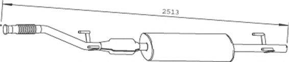 DINEX 40324 Середній глушник вихлопних газів