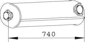 DINEX 74318 Середній глушник вихлопних газів