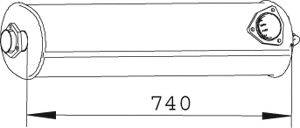 DINEX 74333 Середній глушник вихлопних газів