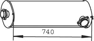 DINEX 74336 Середній глушник вихлопних газів