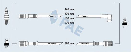 FAE 83490 Комплект дротів запалювання