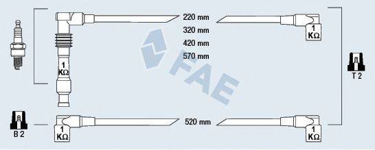 FAE 85090 Комплект дротів запалювання