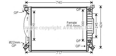 AVA QUALITY COOLING AI2242 Радіатор, охолодження двигуна