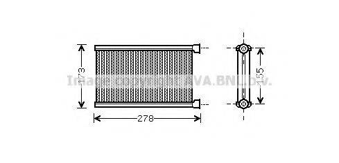 AVA QUALITY COOLING BW6344 Теплообмінник, опалення салону