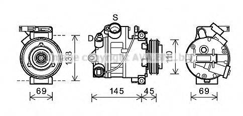 AVA QUALITY COOLING BWAK444 Компресор, кондиціонер