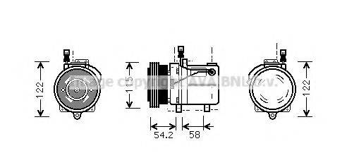 AVA QUALITY COOLING BWK059 Компресор, кондиціонер