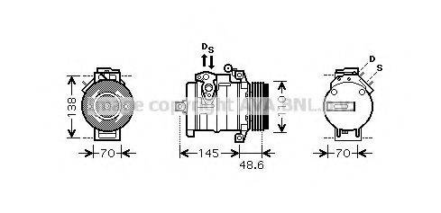 AVA QUALITY COOLING BWK334 Компресор, кондиціонер