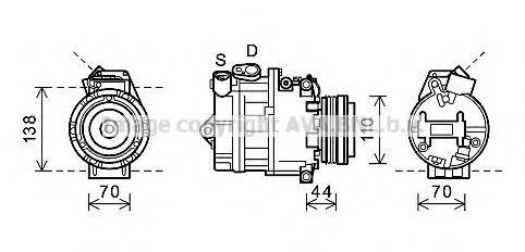 AVA QUALITY COOLING BWK407 Компресор, кондиціонер