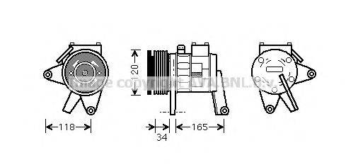 AVA QUALITY COOLING CRAK065 Компресор, кондиціонер