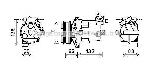 AVA QUALITY COOLING DNK343 Компресор, кондиціонер