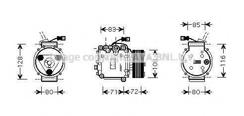 AVA QUALITY COOLING HDK168 Компресор, кондиціонер