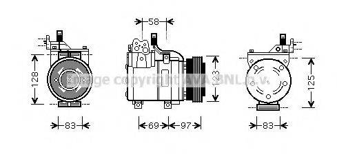 AVA QUALITY COOLING HYK198 Компресор, кондиціонер