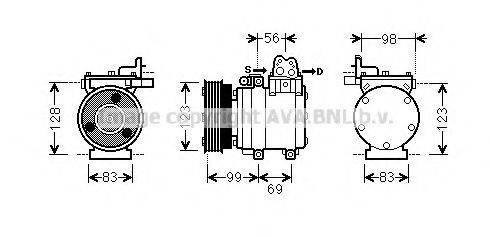 AVA QUALITY COOLING HYK221 Компресор, кондиціонер