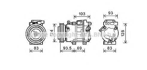 AVA QUALITY COOLING HYK238 Компресор, кондиціонер