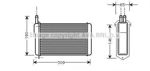 AVA QUALITY COOLING LA6009 Теплообмінник, опалення салону