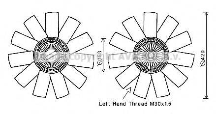 AVA QUALITY COOLING MSC655 Вентилятор, охолодження двигуна