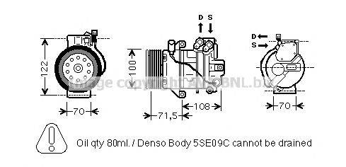 AVA QUALITY COOLING MTK249 Компресор, кондиціонер