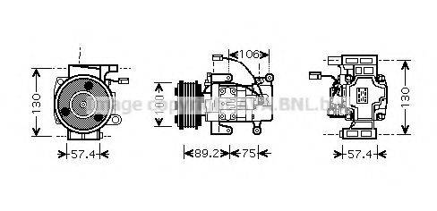 AVA QUALITY COOLING MZK208 Компресор, кондиціонер