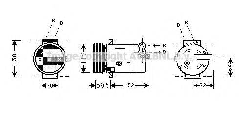 AVA QUALITY COOLING OLK318 Компресор, кондиціонер