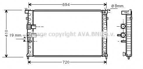 AVA QUALITY COOLING PE2232 Радіатор, охолодження двигуна