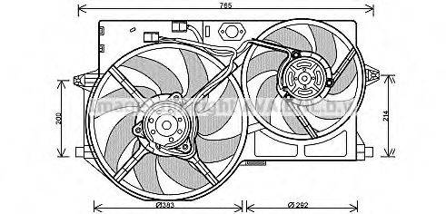 AVA QUALITY COOLING PE7543 Вентилятор, охолодження двигуна