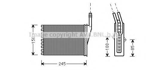 AVA QUALITY COOLING RTA6250 Теплообмінник, опалення салону