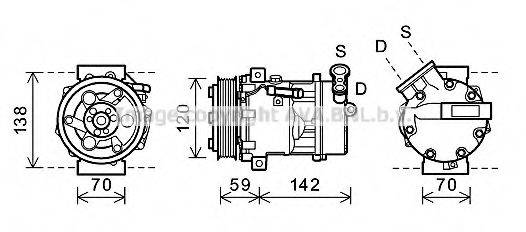 AVA QUALITY COOLING SBK071 Компресор, кондиціонер