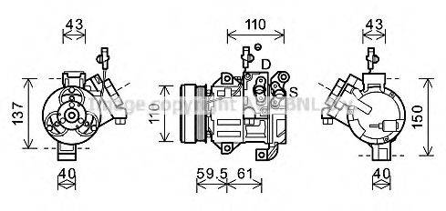 AVA QUALITY COOLING SZK129 Компресор, кондиціонер