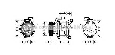 AVA QUALITY COOLING TOAK447 Компресор, кондиціонер