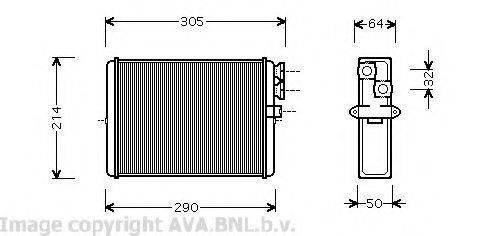 AVA QUALITY COOLING VO6110 Теплообмінник, опалення салону