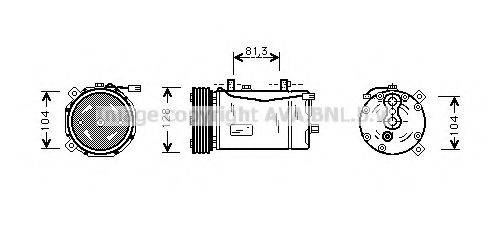 AVA QUALITY COOLING VWAK164 Компресор, кондиціонер