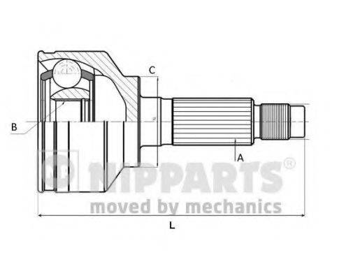 NIPPARTS J2820909 Шарнірний комплект, приводний вал