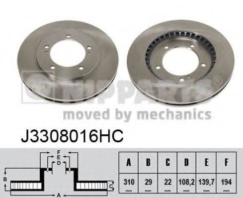 NIPPARTS J3308016HC гальмівний диск