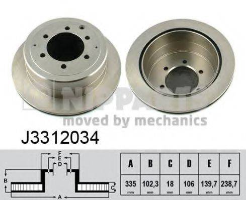 NIPPARTS J3312034 гальмівний диск