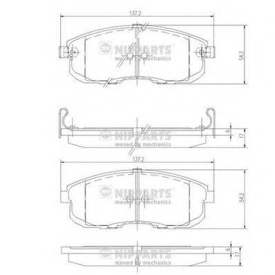 NIPPARTS J3601044 Комплект гальмівних колодок, дискове гальмо