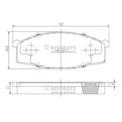 NIPPARTS J3601061 Комплект гальмівних колодок, дискове гальмо