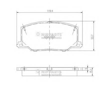 NIPPARTS J3602037 Комплект гальмівних колодок, дискове гальмо