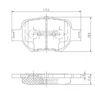 NIPPARTS J3602091 Комплект гальмівних колодок, дискове гальмо