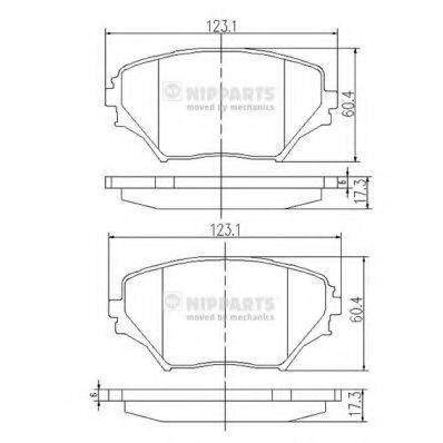 NIPPARTS J3602095 Комплект гальмівних колодок, дискове гальмо