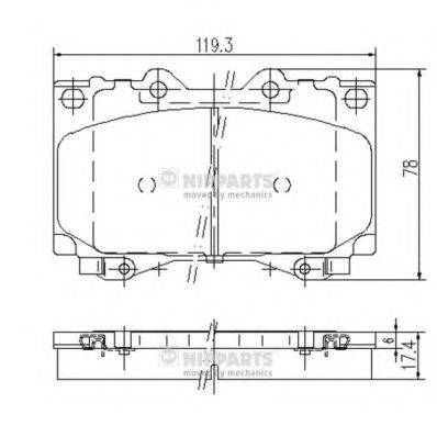 NIPPARTS J3602097 Комплект гальмівних колодок, дискове гальмо